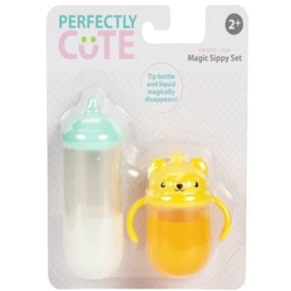 Perfectly Cute Magic Sippy Set Age 2+ Tip Baby Doll Bottle Cup Liquid Disappears - Picture 1 of 2
